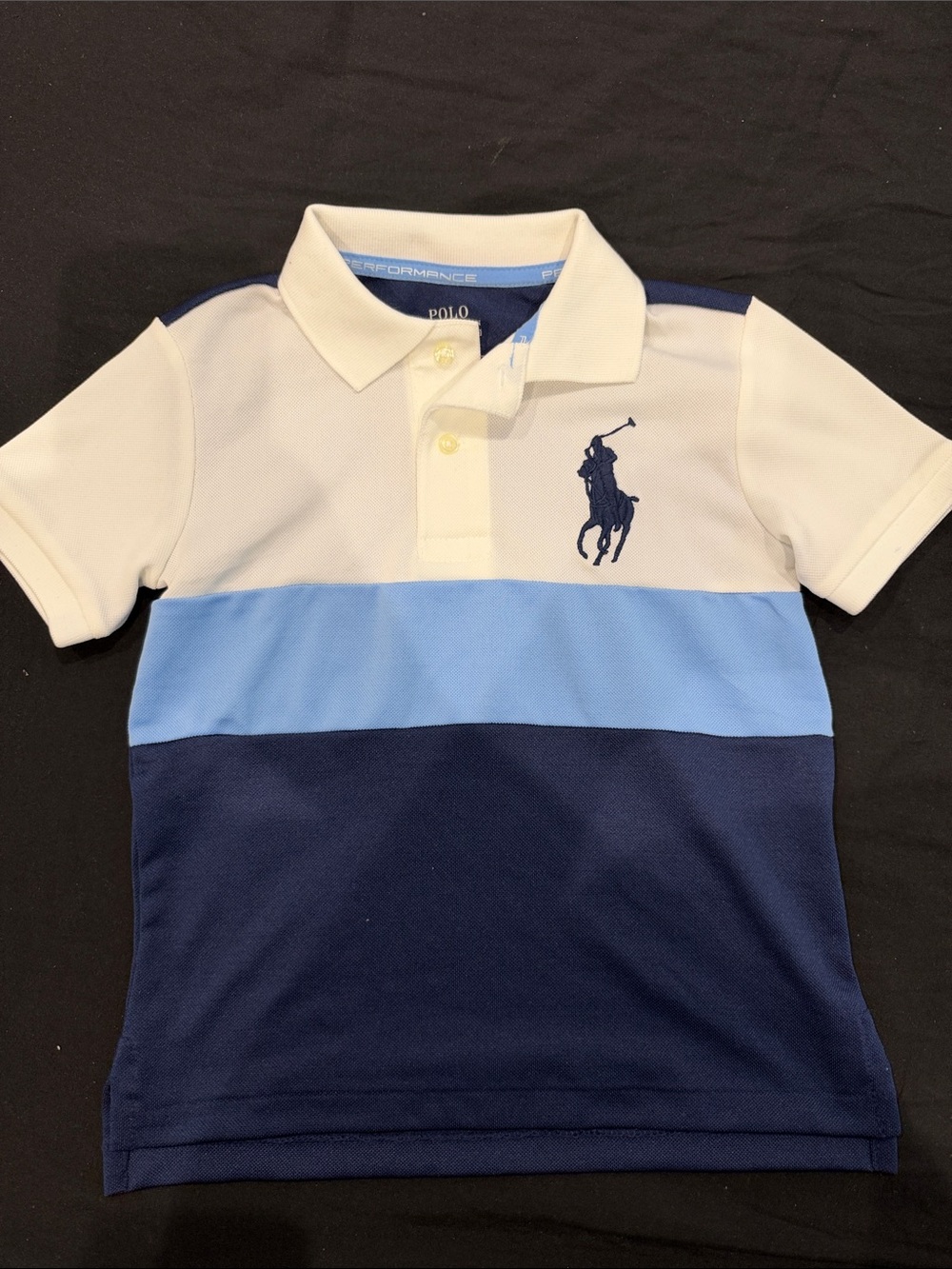 Polo by Ralph Lauren White, Light Blue & Navy Colorblock Polo
